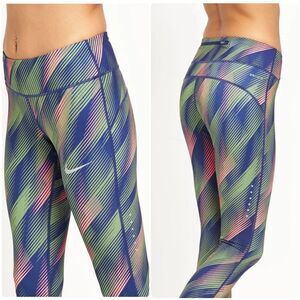 Nike 831645 Women's Epic Run Printed Crop Pants Running Training Capris Crops XS
